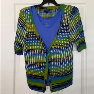 WORTHINGTON SHORT SLEEVE SWEATER SET